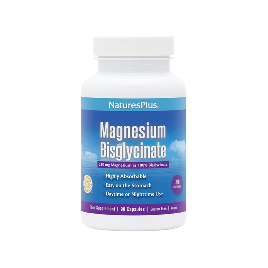 Nature's Plus Magnesium Glycinate 90 capsules magnesium bisglycinate with Albion TRACCS chelation system vegan gluten free