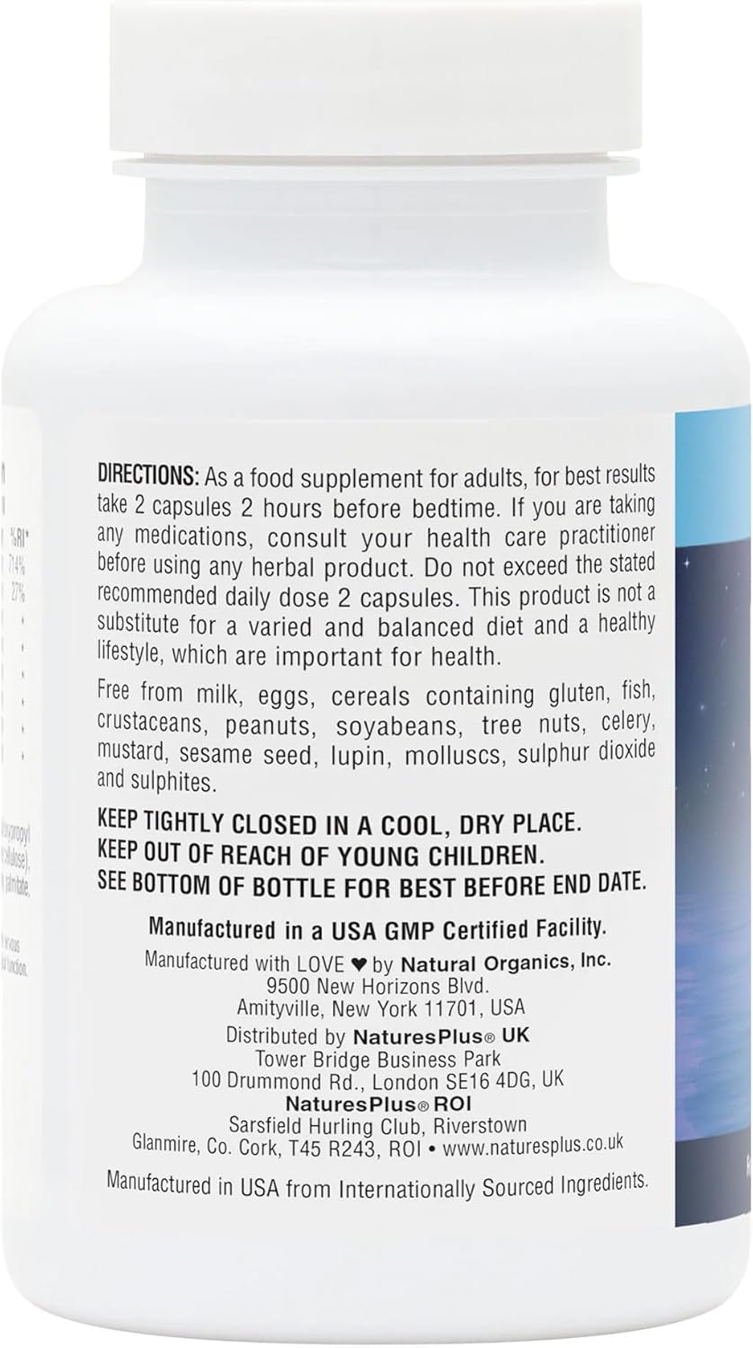 Nature's Plus Magnesium Night Time with magnesium bisglycinate taurate pyridoxal 5-phosphate L-theanine hops and black cherry