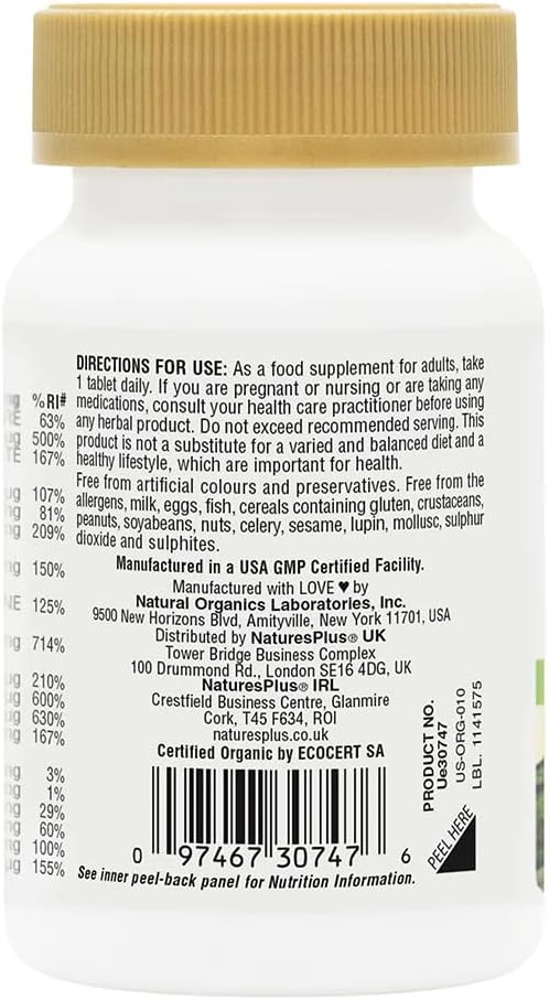 Nature's Plus Source of Life Garden Organic Women's multivitamin for skin hair nails energy and immune support daily