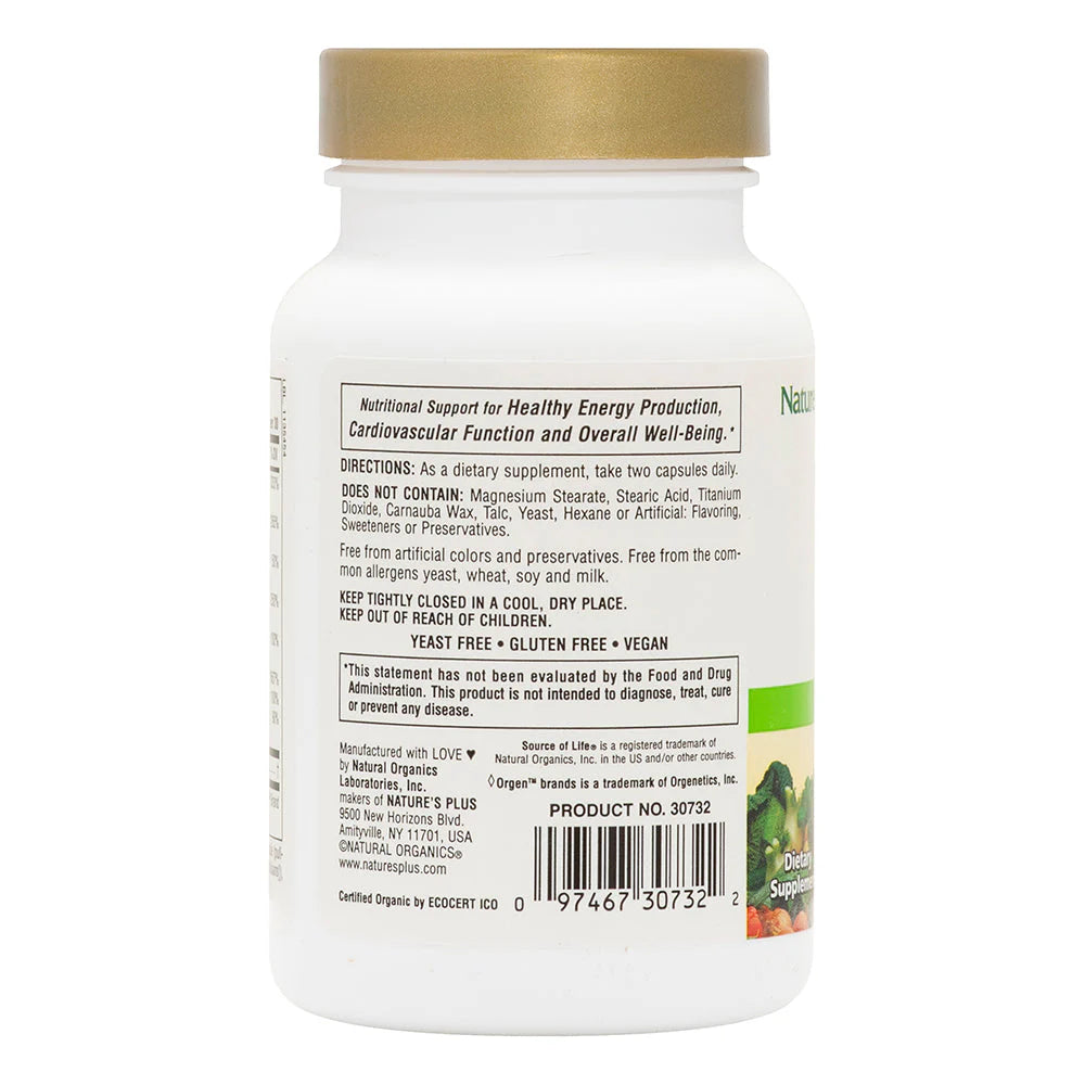 Nature's Plus Source of Life Garden B-Complex with all 8 B vitamins including B12 as methylcobalamin Biotin and Folic Acid per serving
