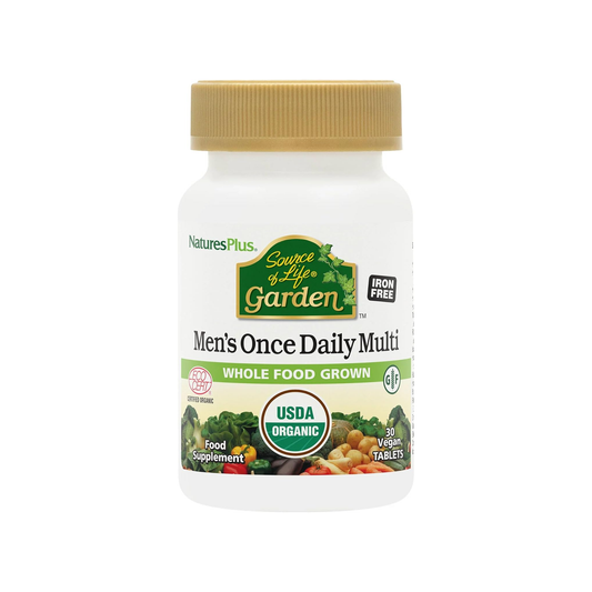Nature's Plus Source of Life Garden Men Once a Day 30 tablets organic vegan multivitamin for men with zinc and selenium 