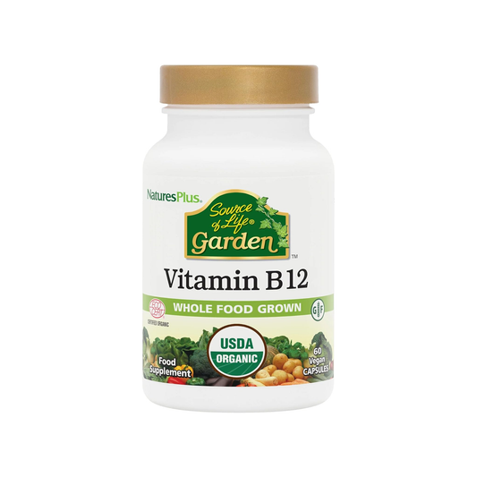 Nature's Plus Source of Life Garden Organic Vitamin B12 1000mcg 60 capsules for energy and red blood cell support