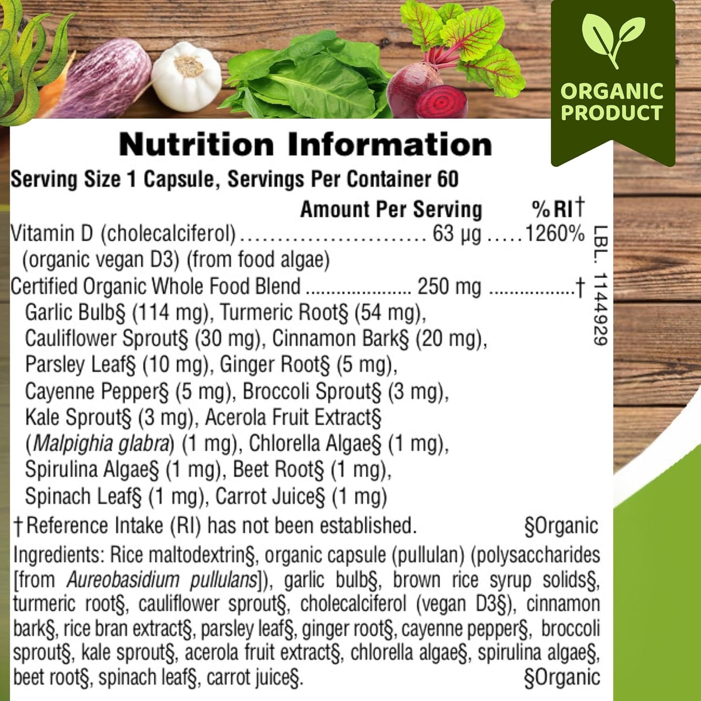 Nature's Plus Source of Life Garden D3 with cholecalciferol from algae and organic mushroom whole food blend
