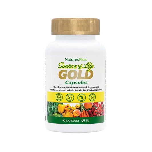 Nature's Plus Source of Life Gold 90 Tablets wholefood multivitamin with 110 fruits vegetables and botanicals for energy and immunity