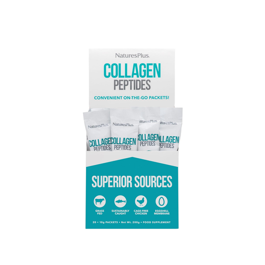 Nature's Plus Collagen Peptides Powder 20 sachets with six types of hydrolysed collagen for skin, joint and cartilage support