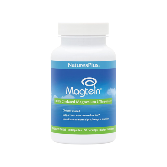 Nature's Plus Magtein Magnesium L-Threonate 90 capsules 2000mg per serving patented chelated magnesium vegan and gluten free