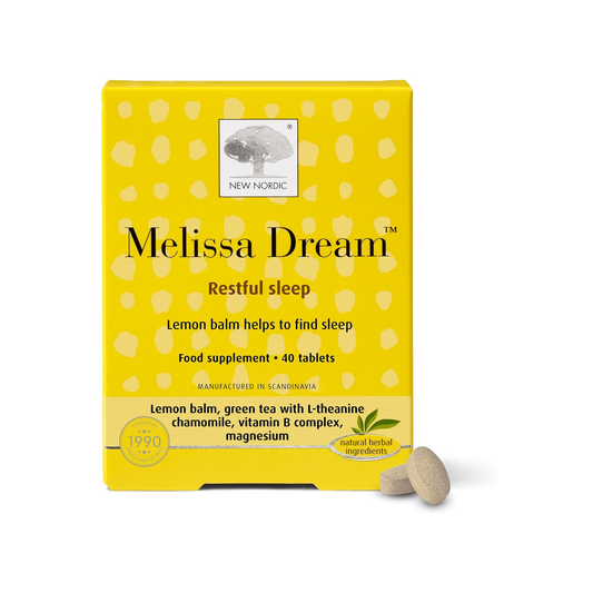 New Nordic Melissa Dream 40 tablets with lemon balm, chamomile and L-theanine for melatonin-free natural sleep support