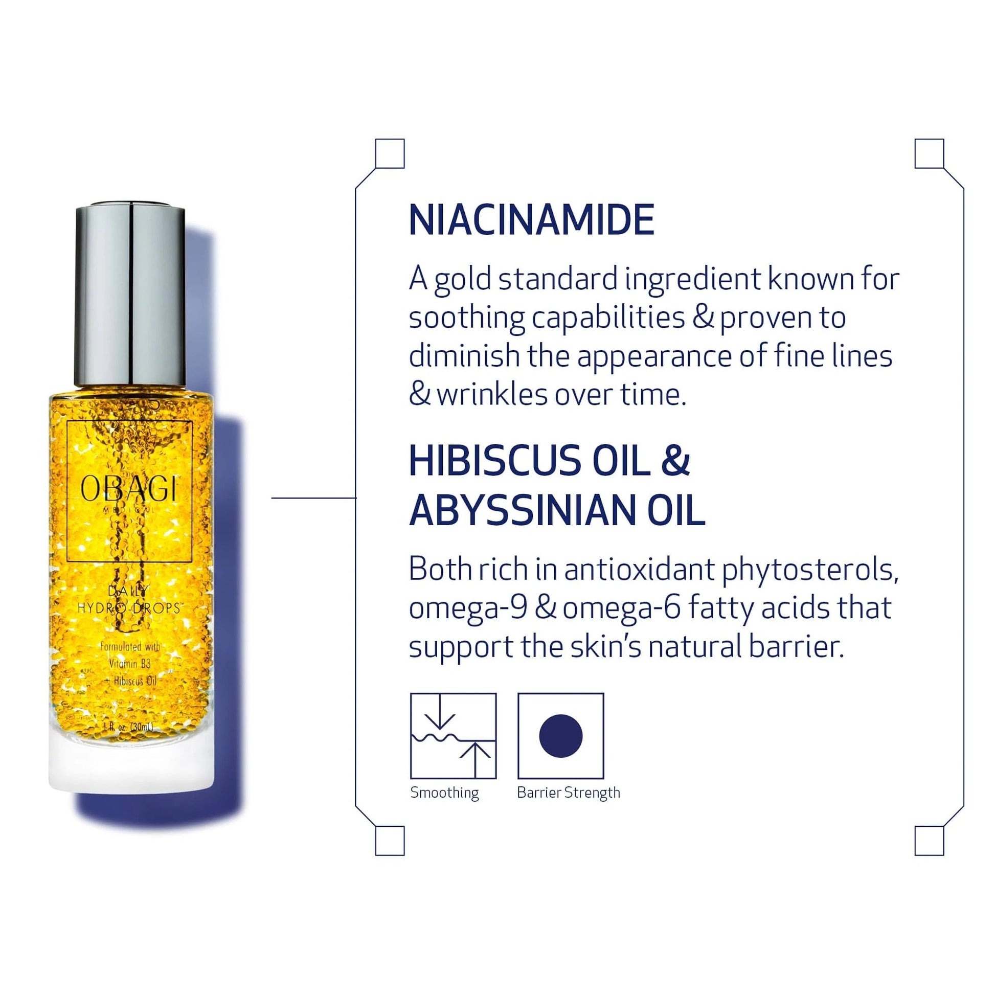 Obagi Daily Hydro-Drops Facial Serum for daily use morning and evening to help minimise fine lines and encourage a more hydrated healthy-looking complexion