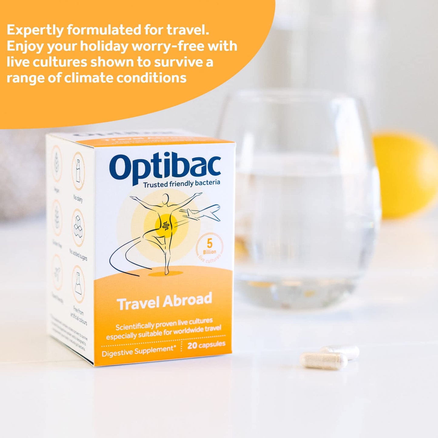 Optibac Probiotics Travel Abroad - 20 Capsules