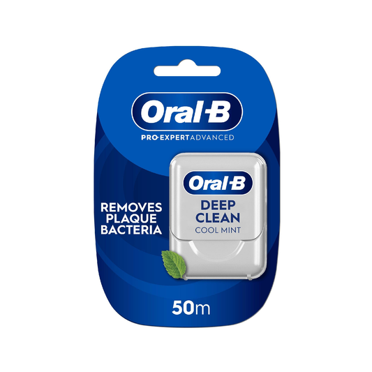 Oral-B Pro-Expert Advanced waxed dental floss 50m cool mint for deep cleaning between teeth and plaque removal