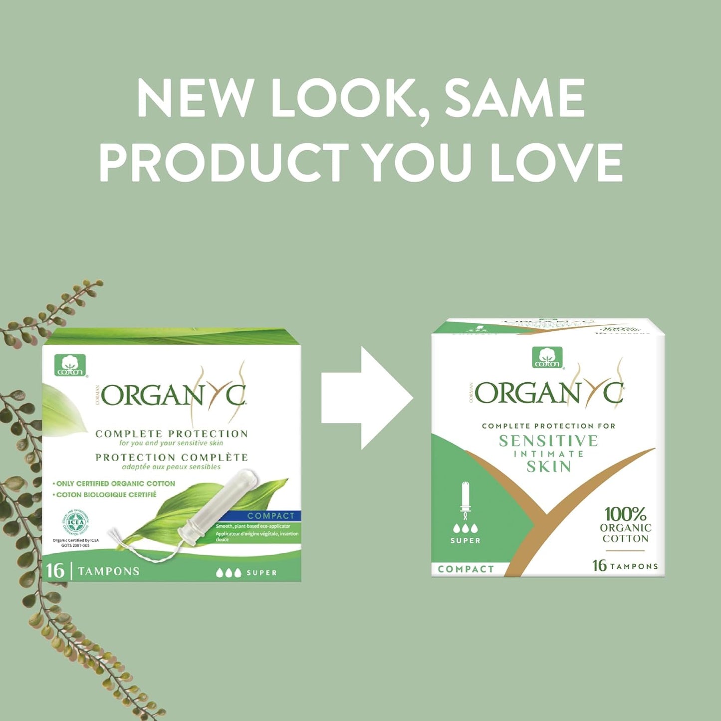 Organyc Organic Super Tampons with applicator for heavy flow days, sleek and discreet for on-the-go period protection