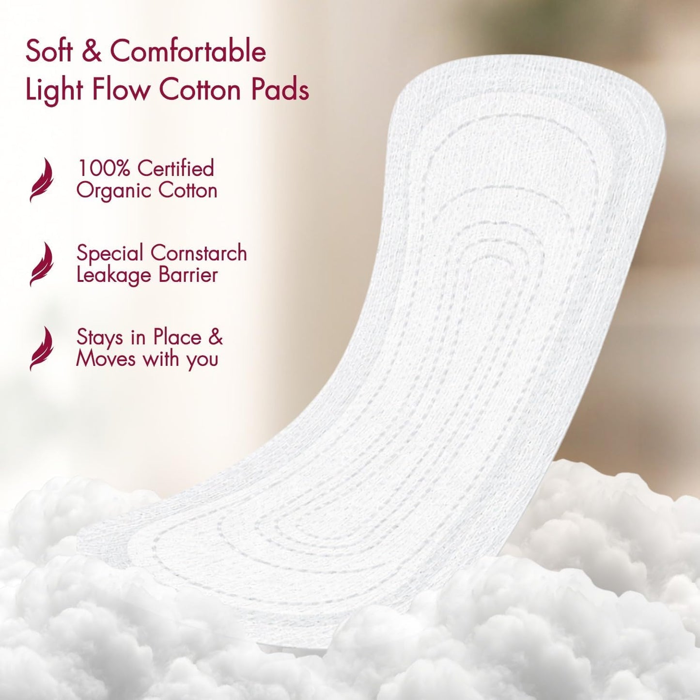 Organyc Folded Liners with organic cotton core and cornstarch backsheet, free from chlorine, SAP, plastics and perfumes