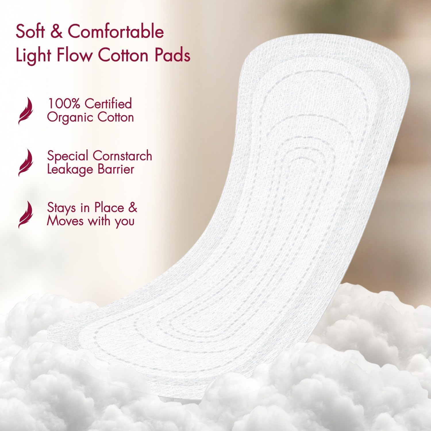 Organyc Folded Liners with organic cotton core and cornstarch backsheet, free from chlorine, SAP, plastics and perfumes