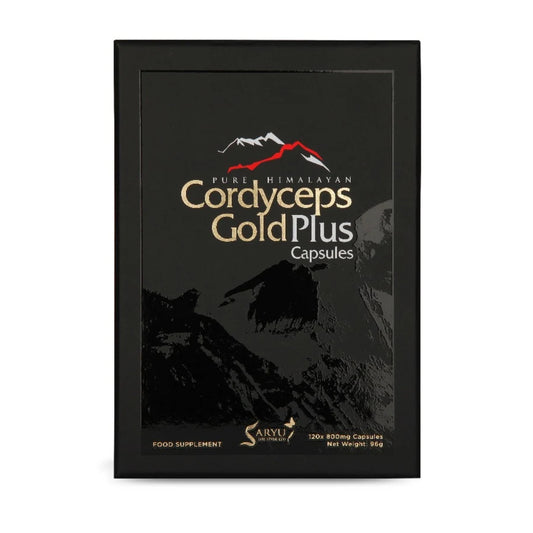 Pure Himalayan Cordyceps Gold Plus 120 capsules with cordyceps, ashwagandha, ginseng and maca for everyday energy and wellness routine support