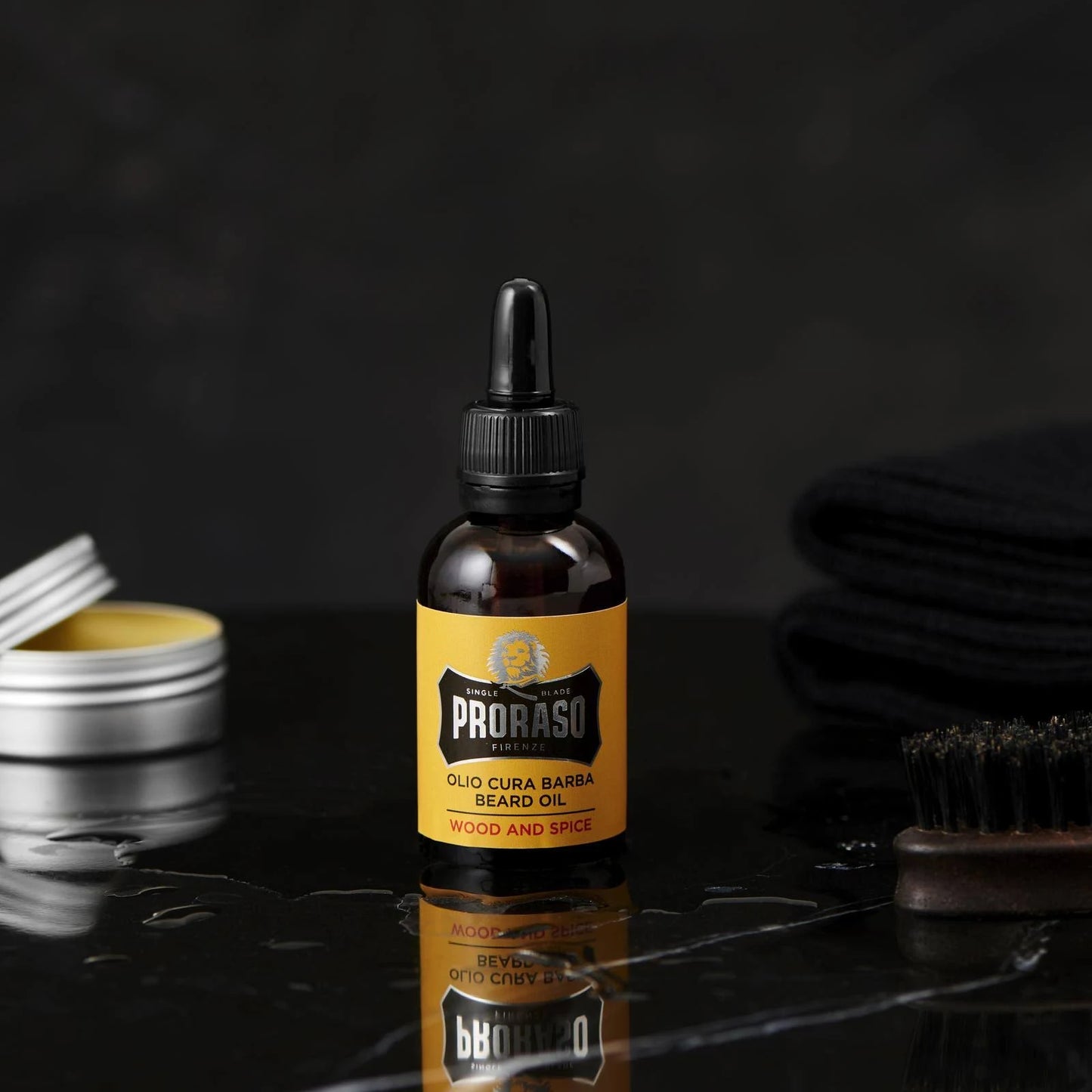 Proraso Wood & Spice Beard Oil with Eucalyptus Leaf Oil and Walnut Extract combating beard itch and irritation for daily comfort