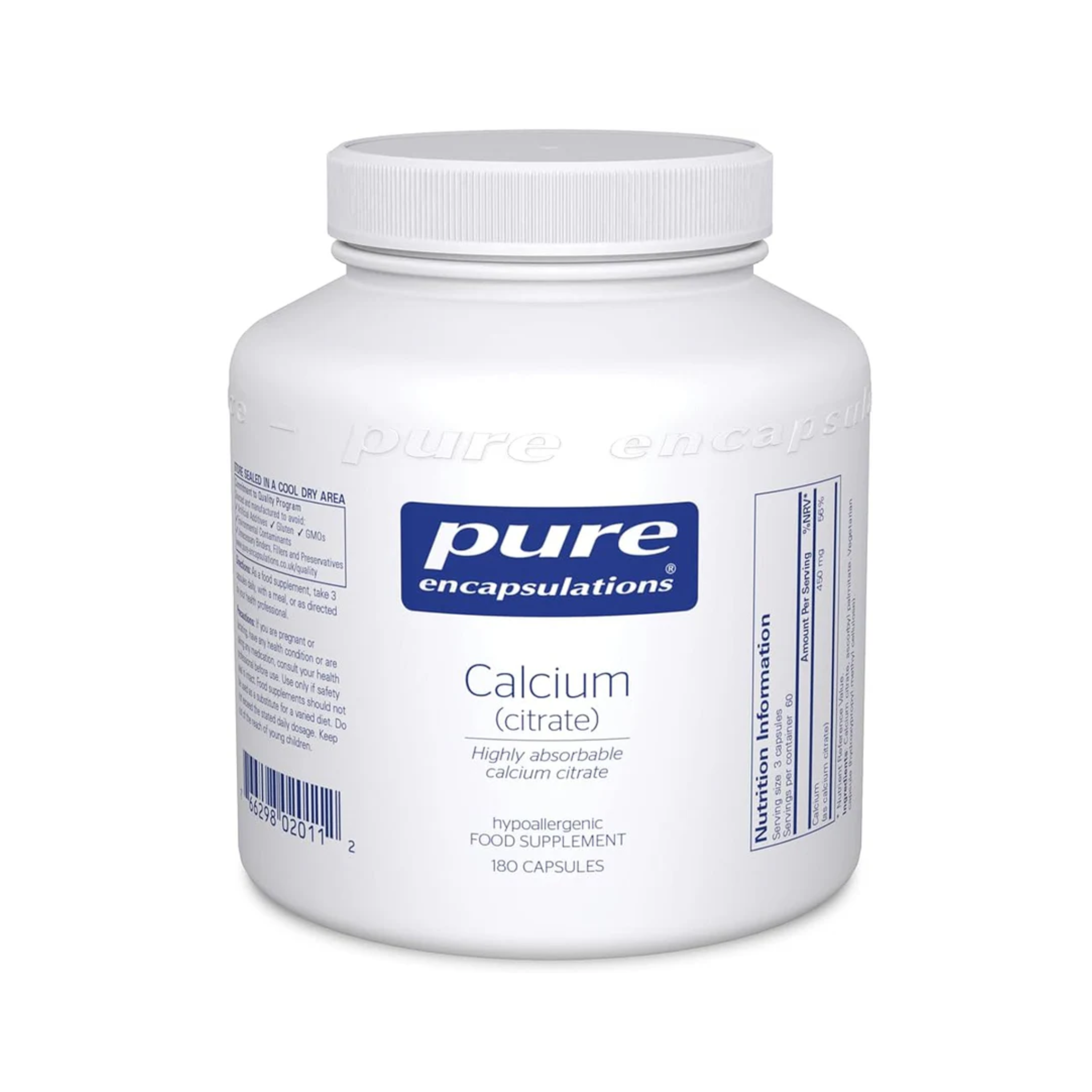 Pure Encapsulations Calcium Magnesium Citrate 180 Caps | ZEN Healthcare ...