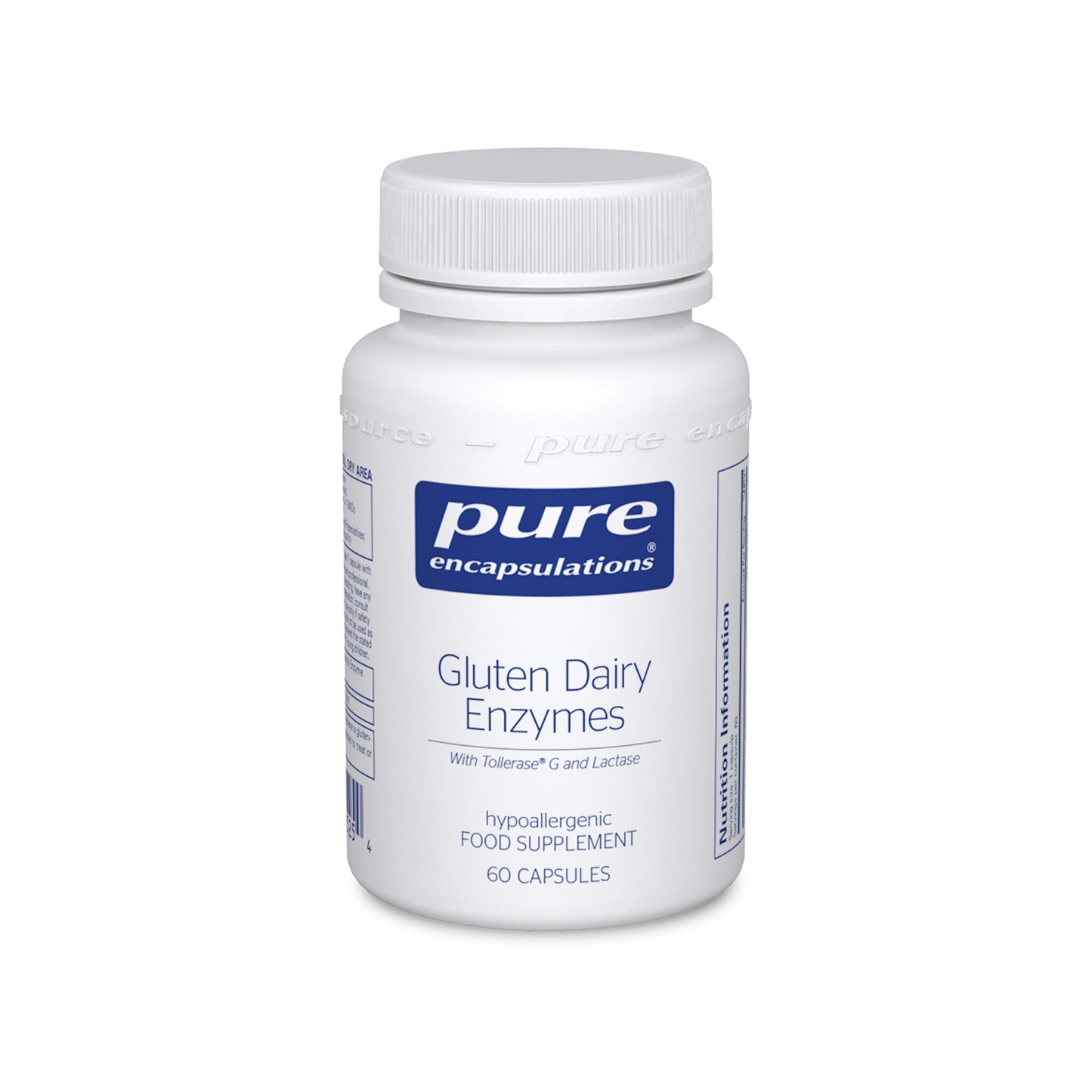 Pure Encapsulations Gluten Dairy Enzyme 60 Capsules