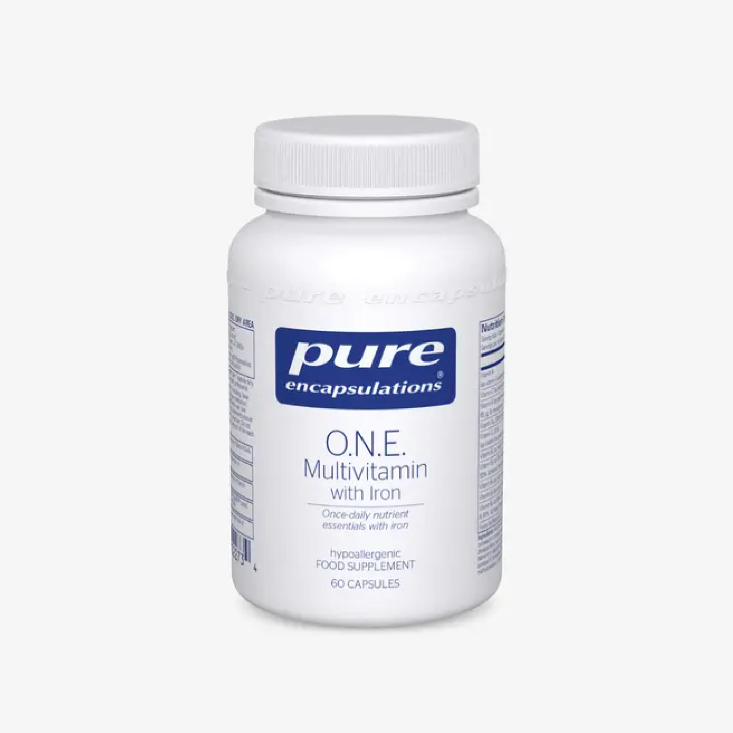 Pure Encapsulations O.N.E. Multivitamin with Iron 30 Capsules broad-spectrum daily multivitamin with active B vitamins and vitamin D3