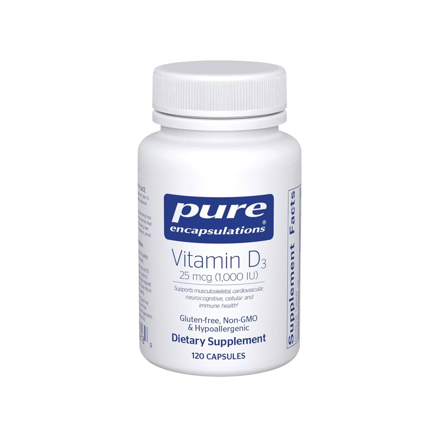 Pure Encapsulations Vitamin D3 1000iu, 120 Capsules