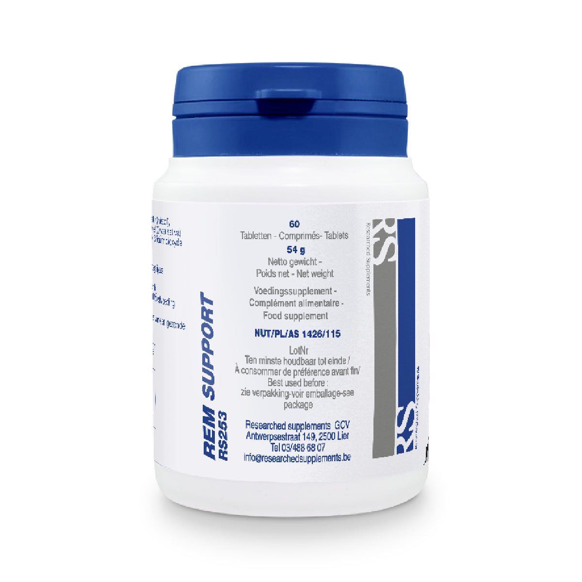 Researched Supplements REM Support 60 tablets combine GABA, lemon balm, valerian and vitamin B6 in a food supplement for use before bedtime.