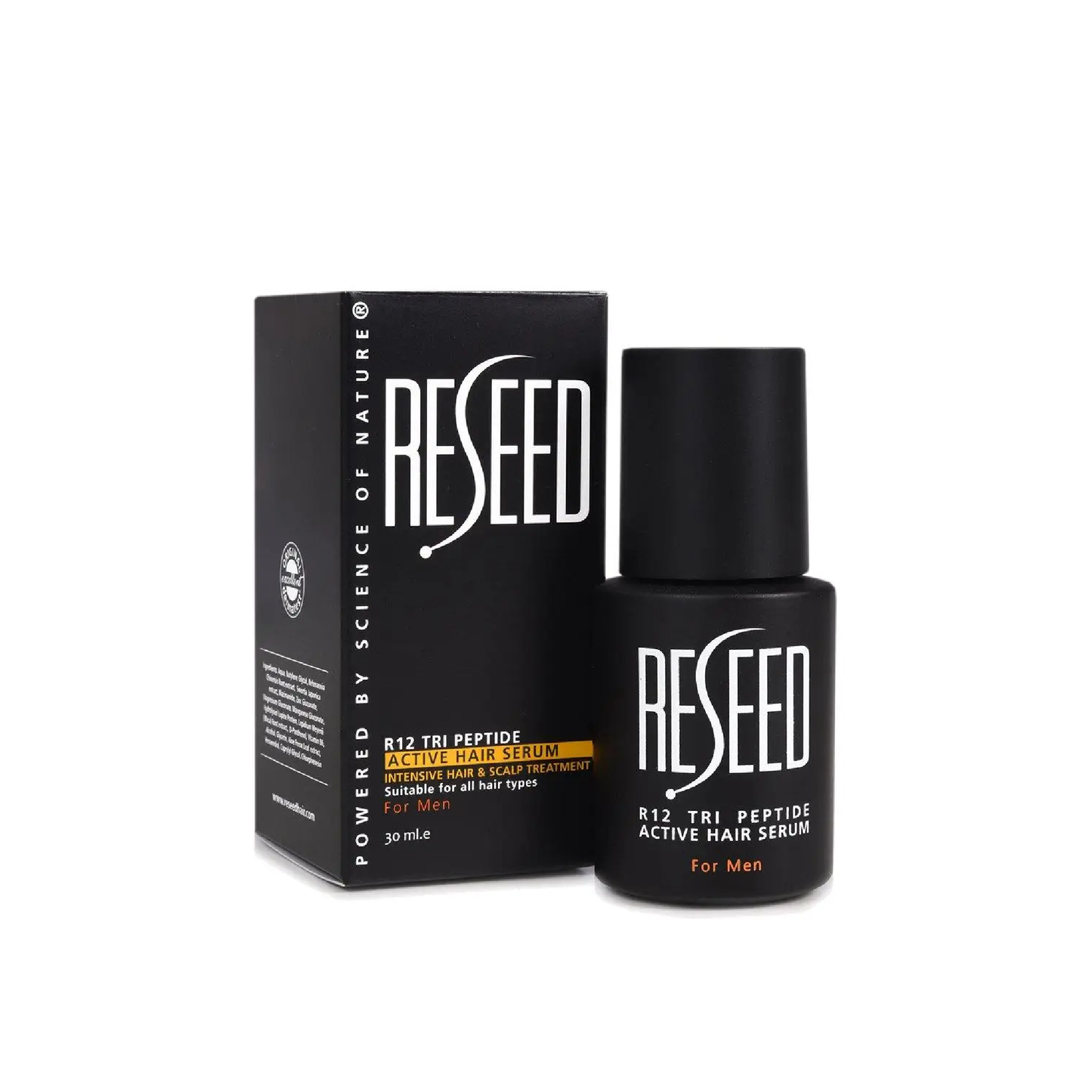 Reseed R12 Tri Peptide Active Hair Serum for men 30ml, helps nourish follicles and support denser-looking hair