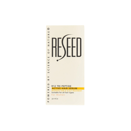 Reseed R12 Tri Peptide Active Hair Serum for women 30ml, helps stimulate inactive follicles and support stronger, denser-looking hair