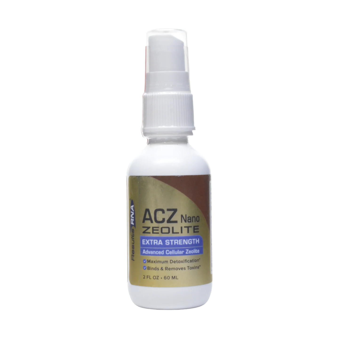 Results RNA ACZ Nano Zeolite Extra Strength 60ml oral spray with nano-scale clinoptilolite zeolite, vegan and Non-GMO detox support formula