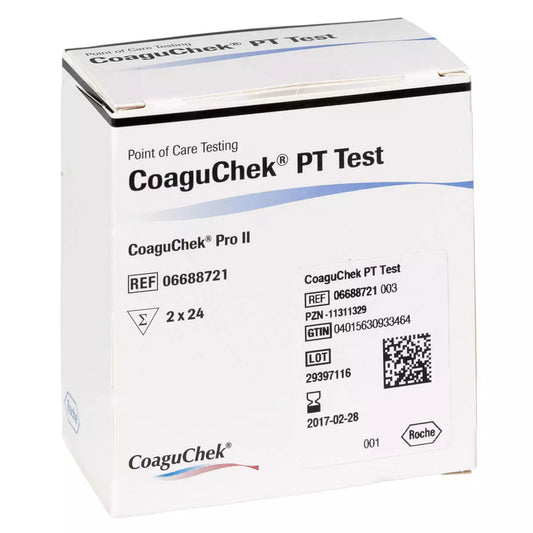 Roche CoaguChek PT Test Strips 48 strips pack for CoaguChek Pro II coagulation monitor INR and prothrombin time testing
