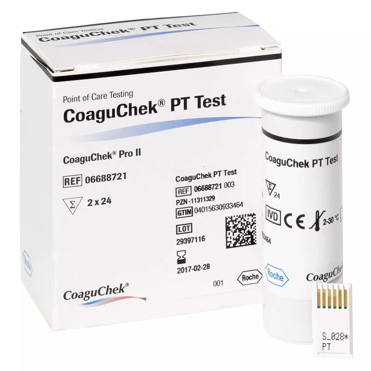 Roche CoaguChek PT Test Strips 48 strips pack for CoaguChek Pro II coagulation monitor INR and prothrombin time testing