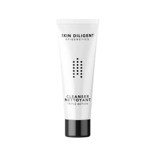 Skin Diligent Triple Action Cleanser 45ml probiotic gel cleanser with 86% Glycerin for all skin types including sensitive and blemish-prone skin