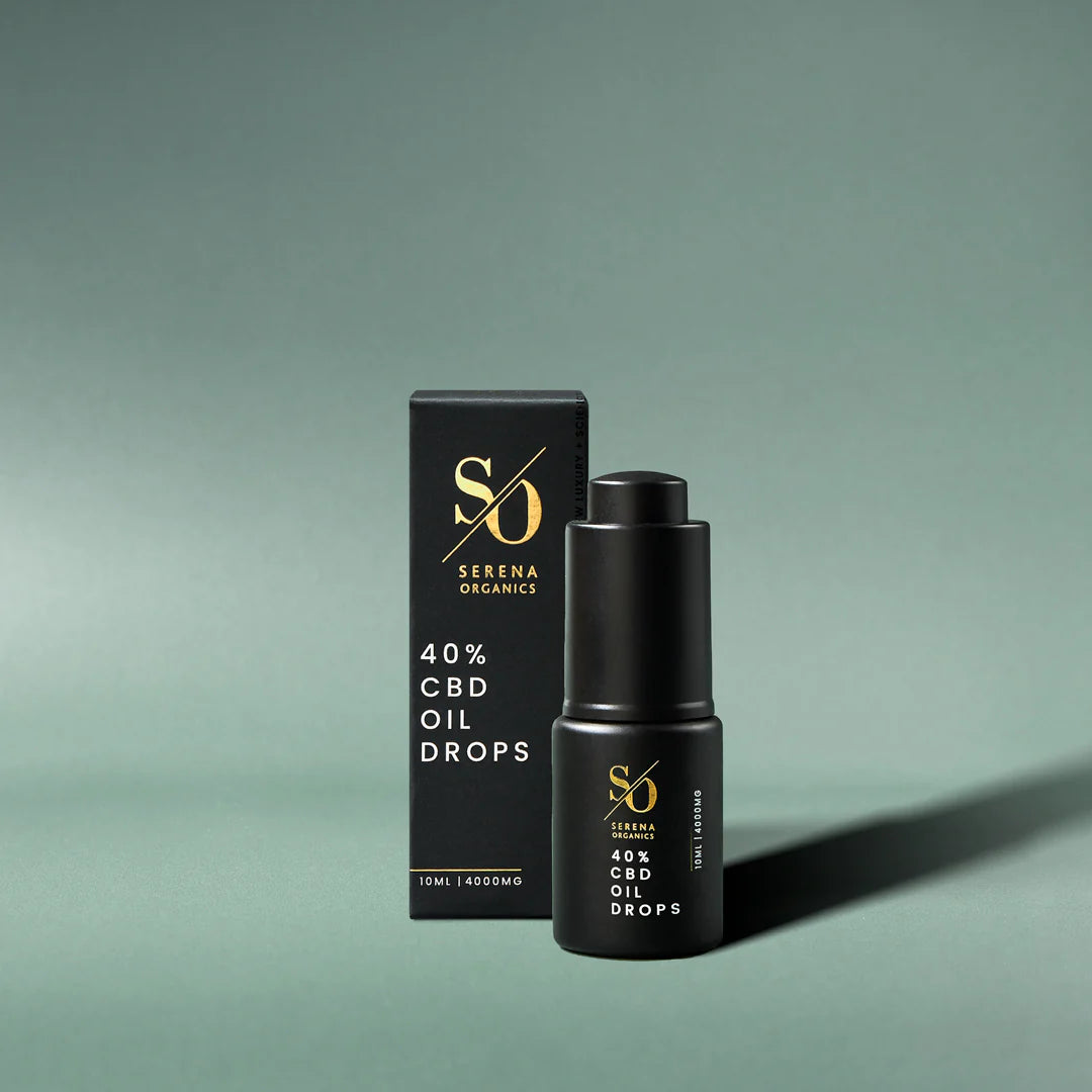 Serena Organics 40% CBD Oil Drops 4000mg 10ml natural unflavoured with organic MCT oil for ultra-high-strength daily sublingual CBD support