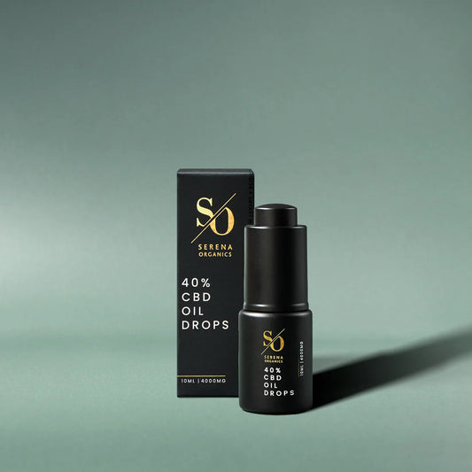 Serena Organics 40% CBD Oil Drops 4000mg 10ml natural unflavoured with organic MCT oil for ultra-high-strength daily sublingual CBD support