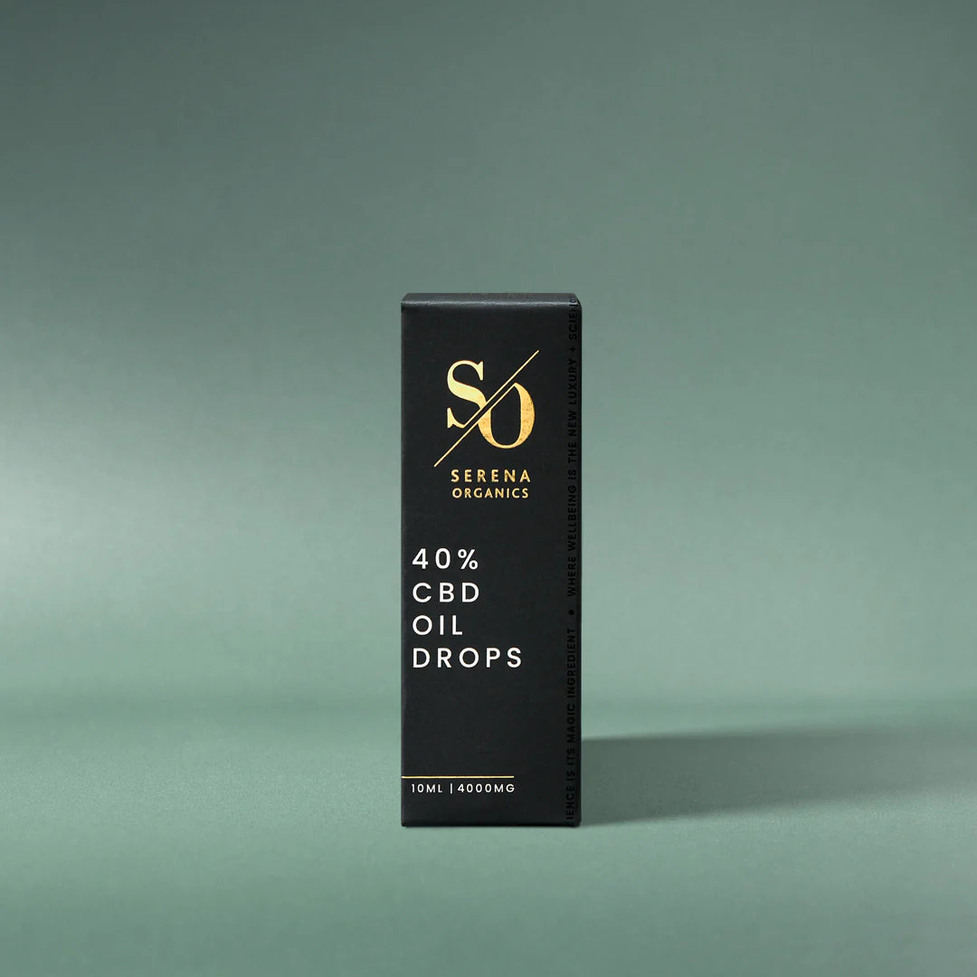 Serena Organics 40% CBD Oil Drops for experienced adults seeking maximum strength unflavoured sublingual CBD oil for concentrated daily wellbeing support