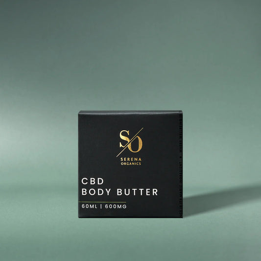 Serena Organics CBD Body Butter 600mg 60ml with shea butter, coconut oil and grapefruit oil for luxurious daily skin moisturising and CBD support