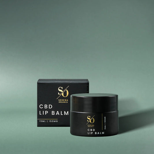 Serena Organics CBD Lip Balm 150mg 15ml with shea butter and sweet almond oil for nourishing daily lip protection and care