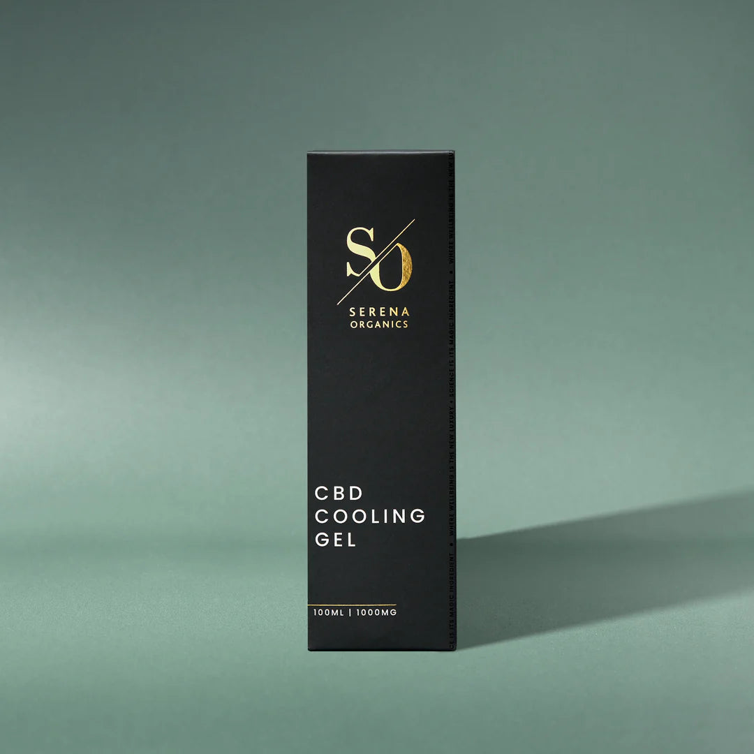 Serena Organics CBD Cooling Gel 1000mg 100ml with peppermint and eucalyptus for fast-acting muscle and joint cooling relief