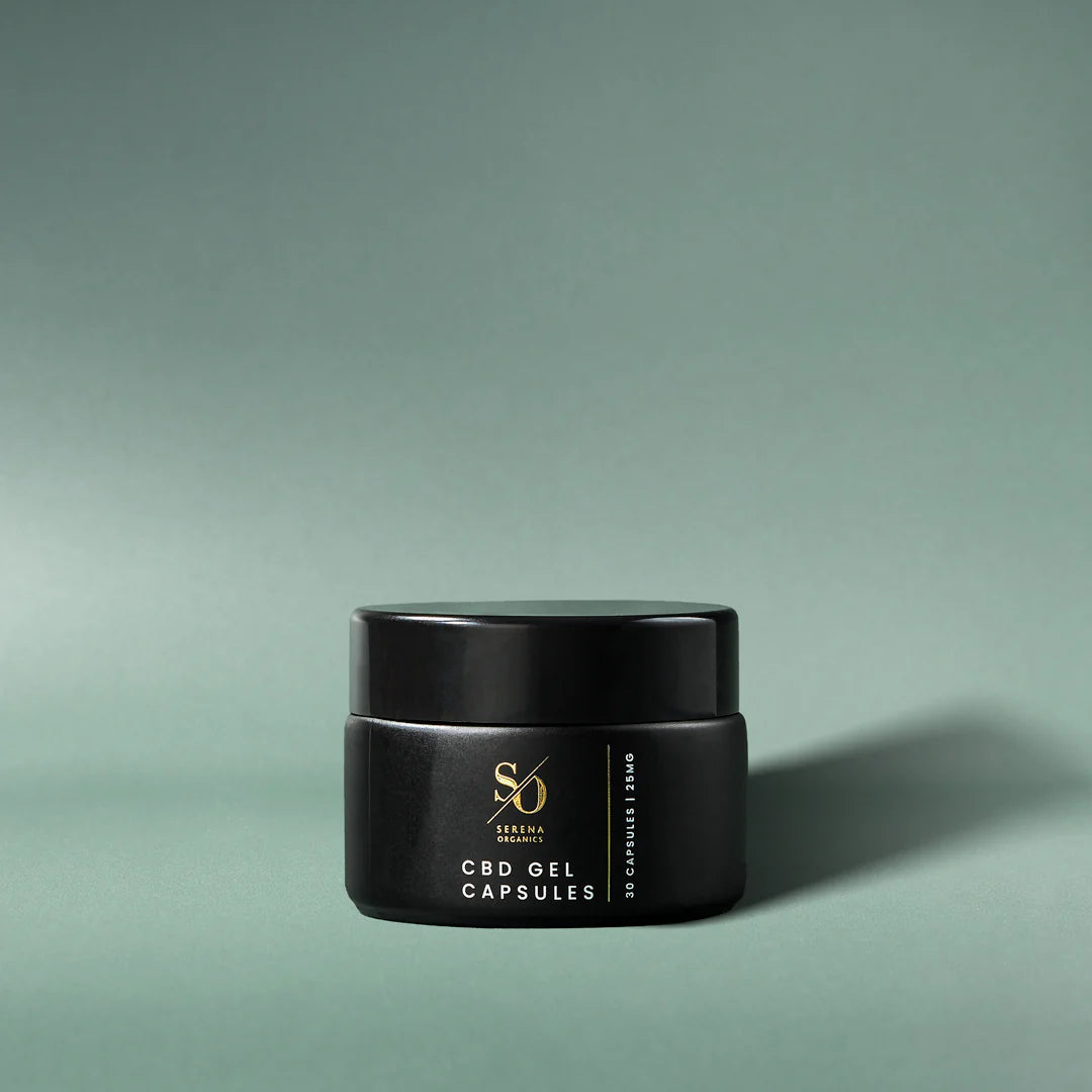 Serena Organics CBD Gel Capsules for busy adults seeking a convenient and discreet daily organic CBD supplement without the taste of oil drops
