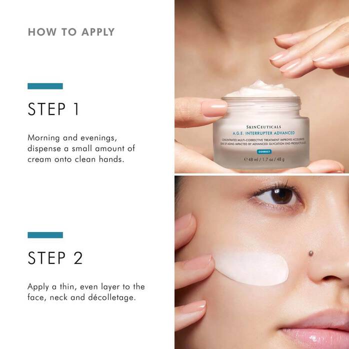 SkinCeuticals A.G.E. Interrupter Advanced for mature skin helps restore firmness smooth wrinkles and enhance skin radiance