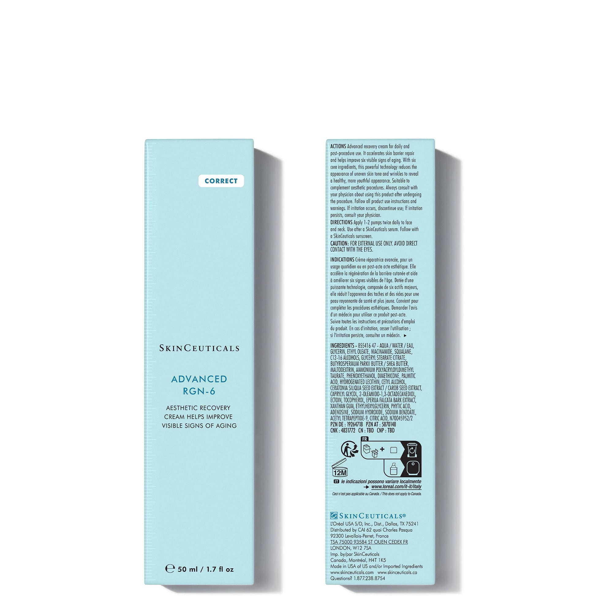 SkinCeuticals Advanced RGN 6 with niacinamide ectoin and peptides helps repair skin barrier reduce irritation and improve firmness and hydration