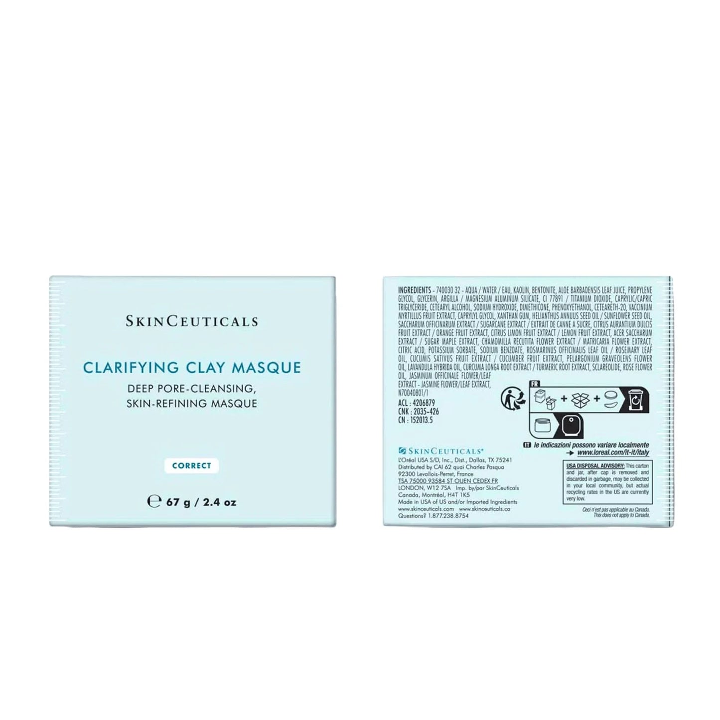 SkinCeuticals Clarifying Clay Masque with kaolin and bentonite clay helps absorb excess oil and remove impurities from skin