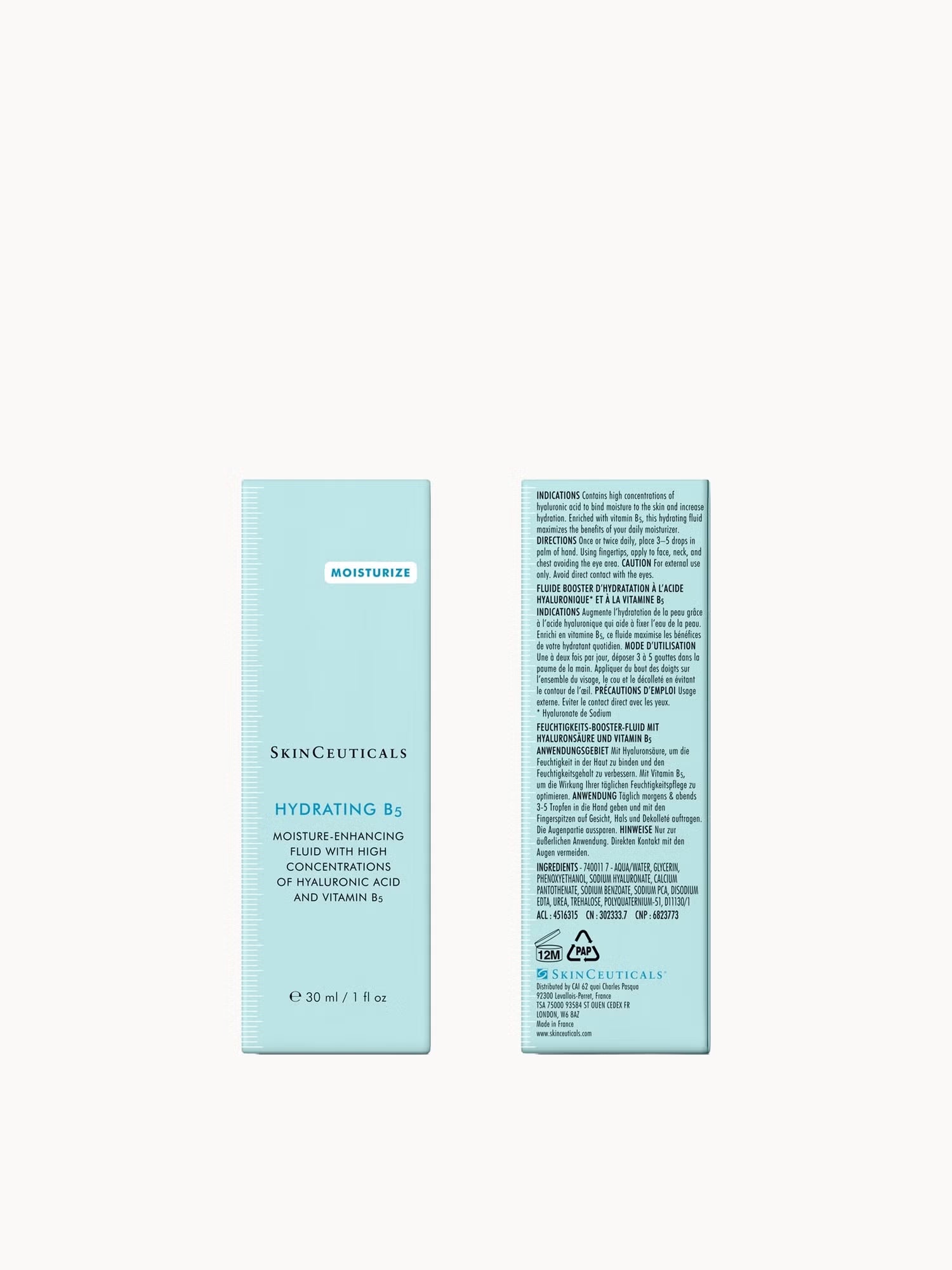 SkinCeuticals Hydrating B5 Serum with hyaluronic acid and vitamin B5 helps bind moisture to skin and improve hydration levels