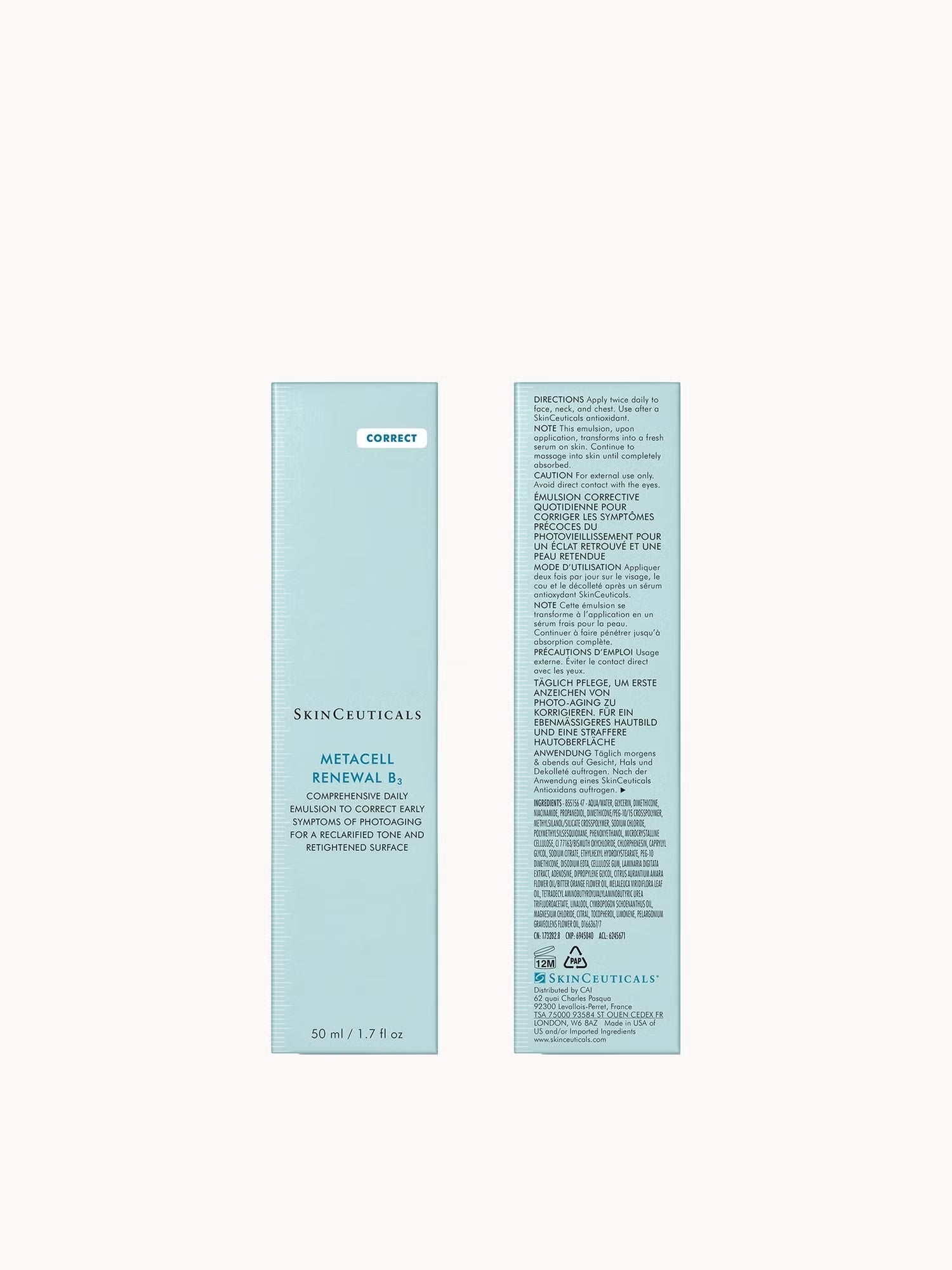 SkinCeuticals Metacell Renewal B3 with niacinamide and botanical extracts helps support cell renewal, strengthen skin barrier and improve texture for smoother youthful looking skin