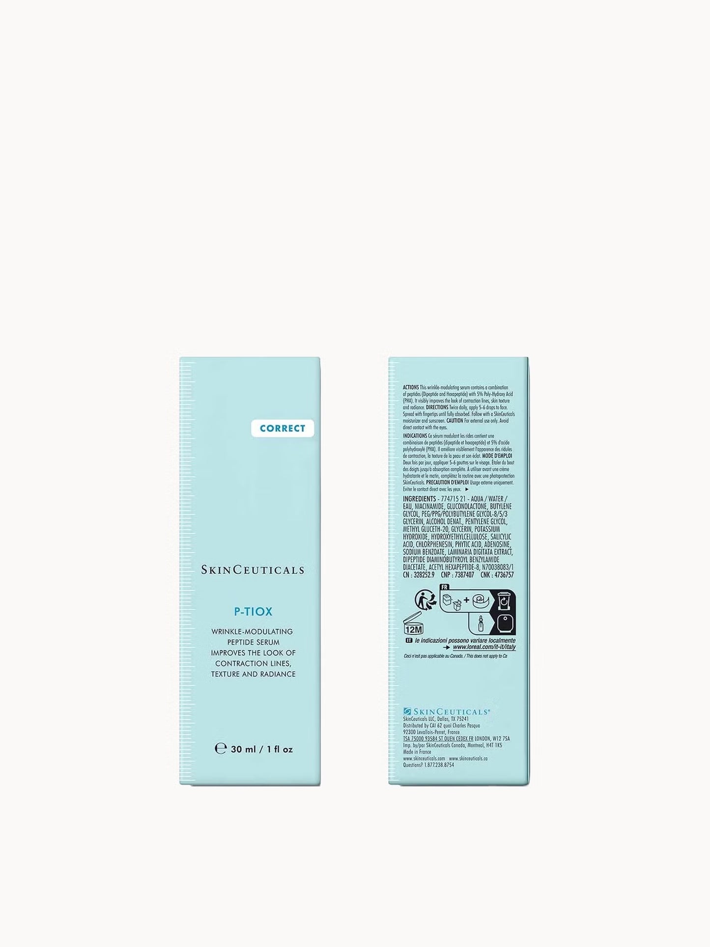 SkinCeuticals P Tiox with peptides niacinamide and PHA helps reduce expression lines refine pores and improve skin clarity and overall texture