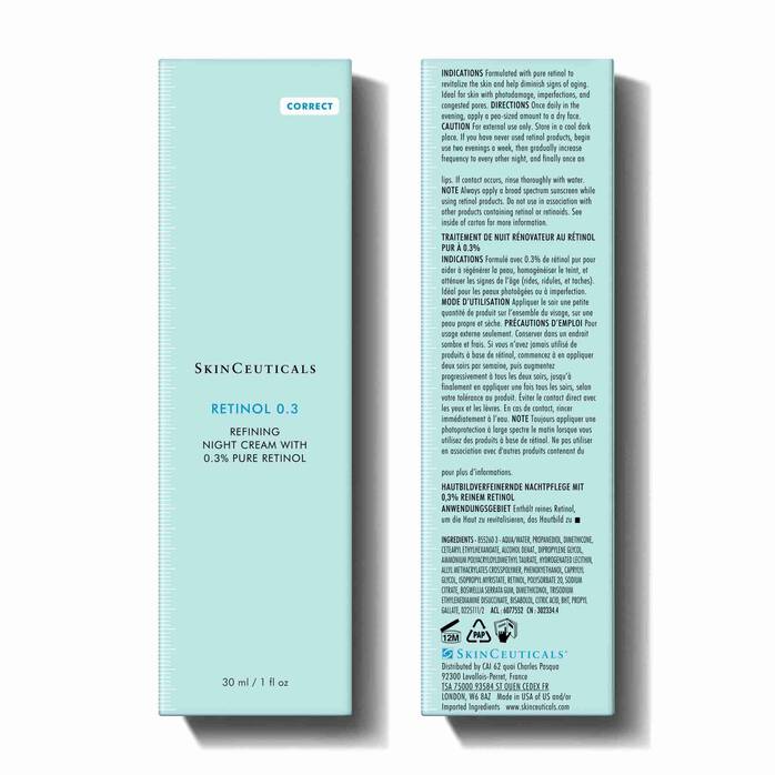 SkinCeuticals Retinol 0.3 night treatment for ageing skin helps refine texture improve radiance and reduce visible fine lines