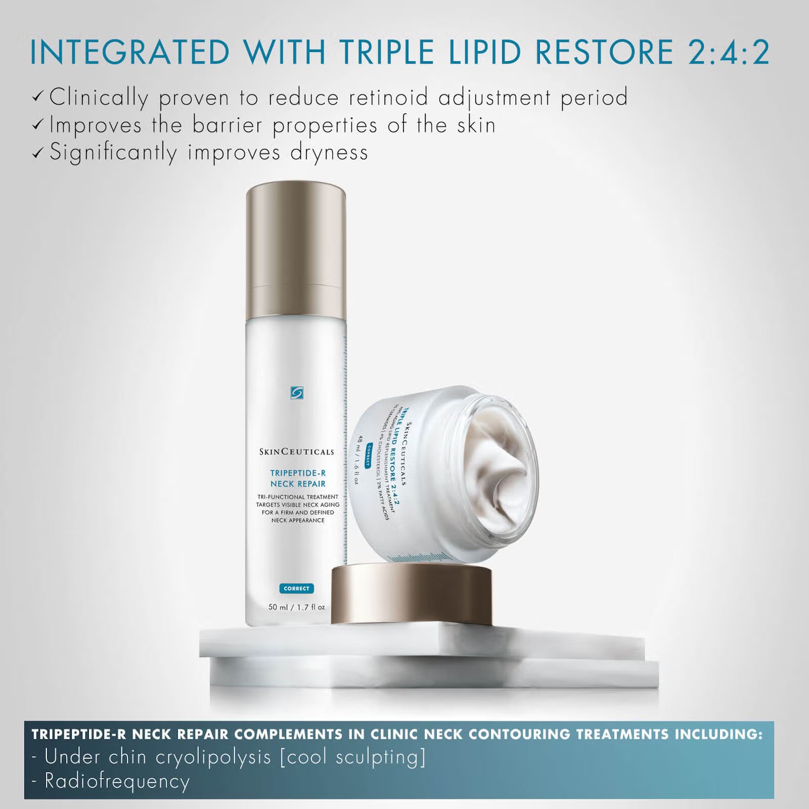 SkinCeuticals Tripeptide R-Neck Repair neck treatment helps lift and firm skin reducing fine lines and improving texture