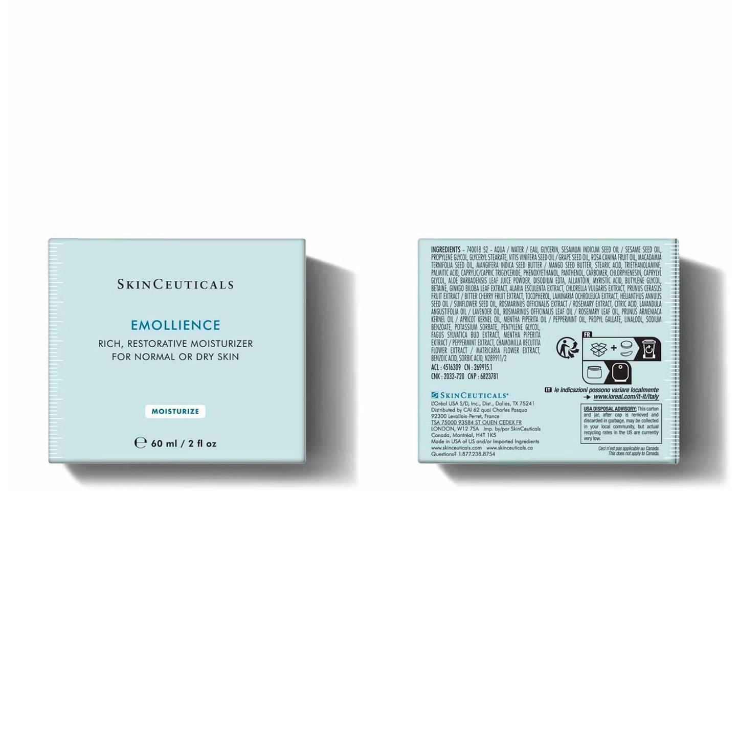 SkinCeuticals Emollience with grape seed rosehip and macadamia oils helps nourish skin and support moisture balance for long lasting hydration
