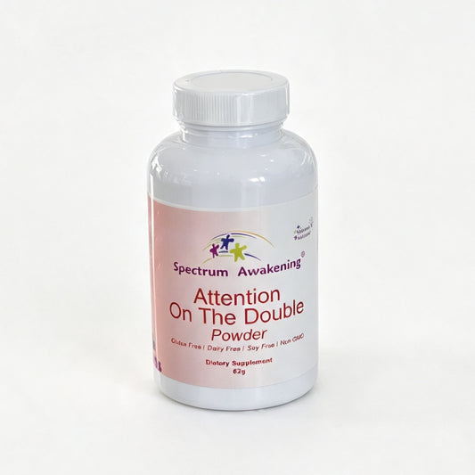 Spectrum Awakening Attention On The Double 62g nutritional supplement powder with Vitamin C and Iron for daily attention and focus support