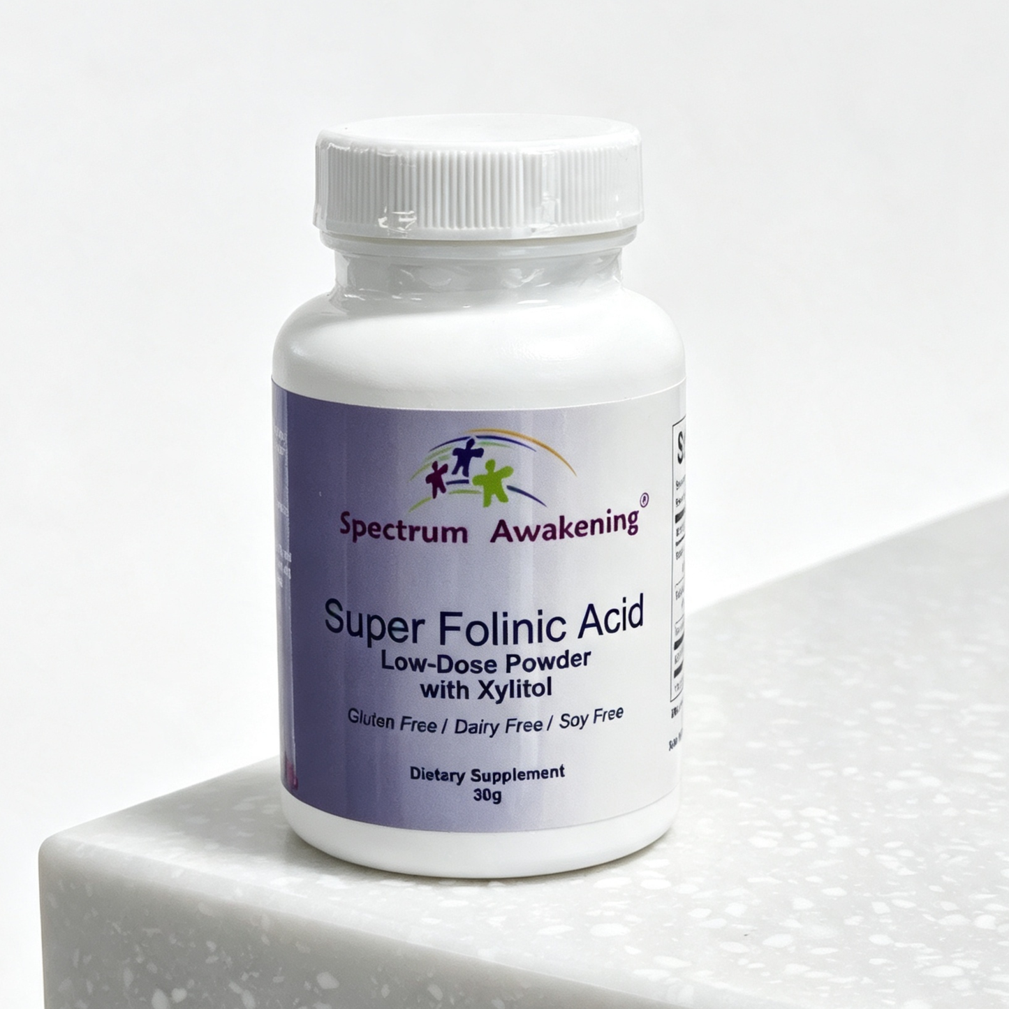 Spectrum Awakening Super Folinic Acid Powder 30g with absorption co-factors gluten free dairy free soy free