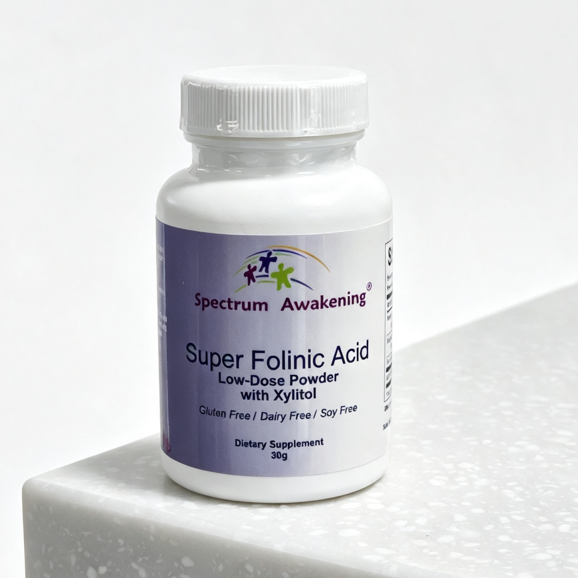 Spectrum Awakening Super Folinic Acid Powder 30g with absorption co-factors gluten free dairy free soy free