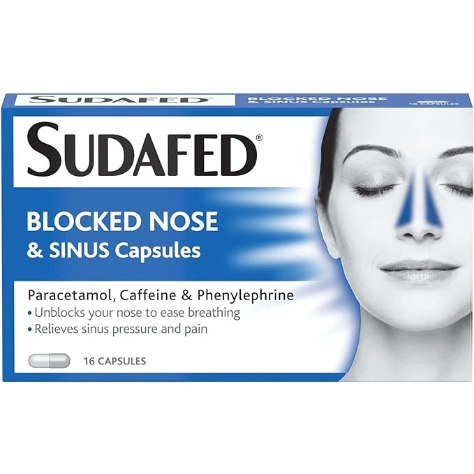 Sudafed Blocked Nose & Sinus 16 Capsules